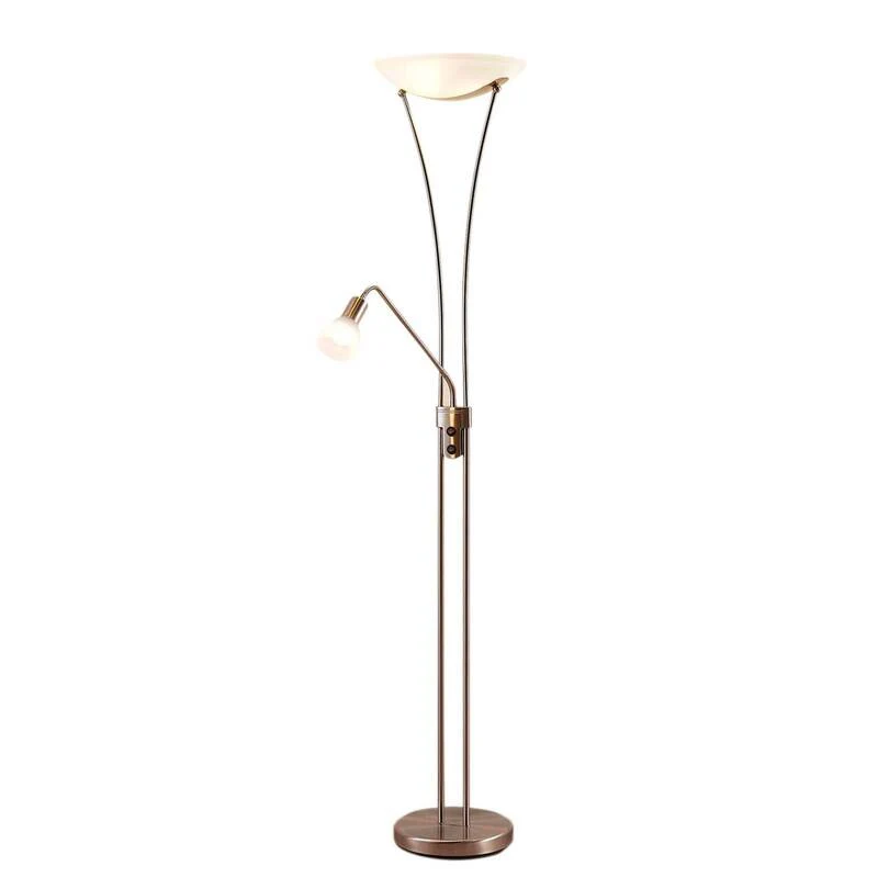 B-Ware Lindby Felicia Deckenfluter Stehleuchte Stehlampe Lampe Leuchte Leselampe nickel