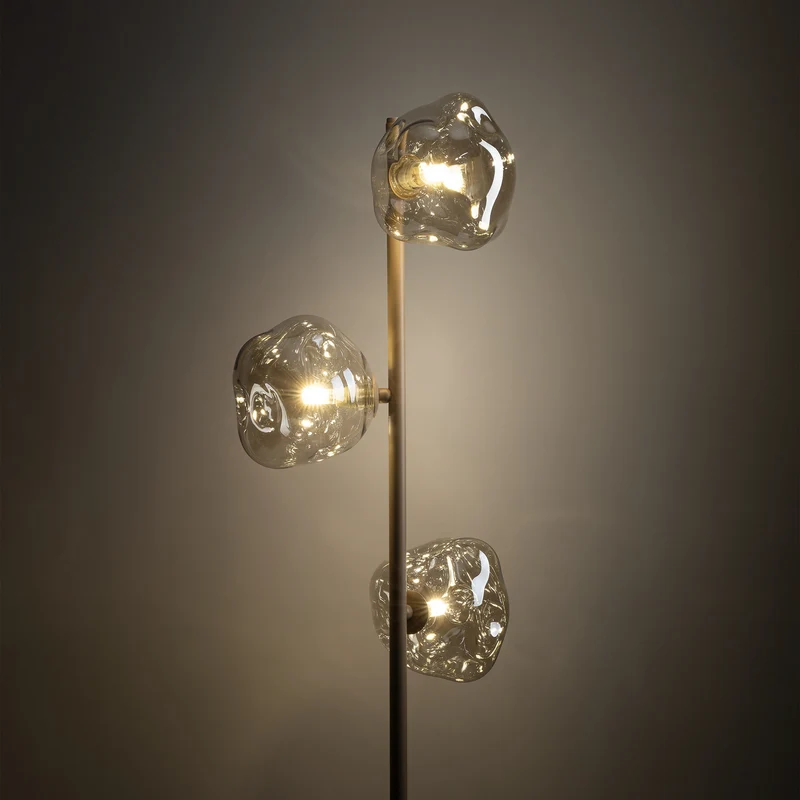 B-Ware Stehlampe Stehleuchte Lava Glas sand cognac G9 Wohnzimmer Beleuchtung942