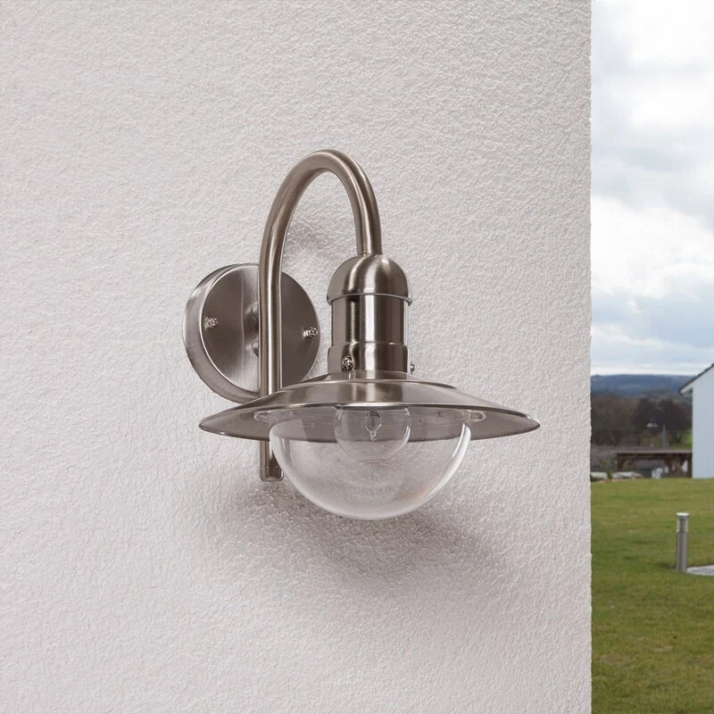 B-Ware Lindby Außenwandleuchte Damion LED Gartenlampe Edelstahl dimmbar IP44 30cm