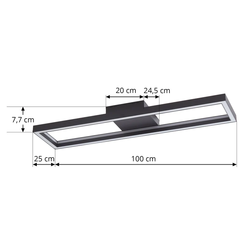 B-Ware Lucande Deckenleuchte Lampe LED Smart schwarz RGBW Fernbedienung WLAN Tuya