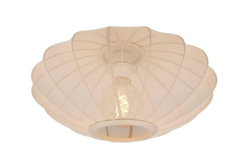 Deckenleuchte Corina mit ovalem Stoffschirm Ø 40cm dimmbar