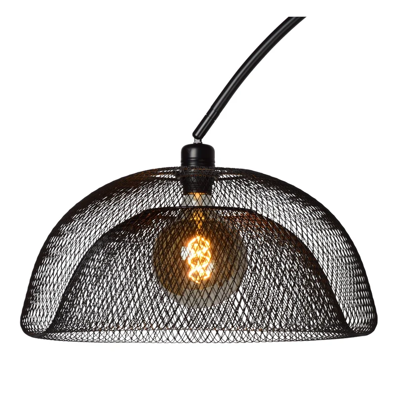Bogenleuchte Mesh 1-flammig Schwarz 200cm