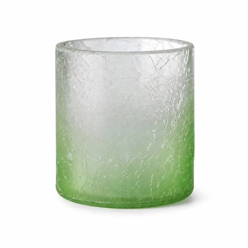 Teelichthalter Crush Glas grün – Windlicht mit Farbverlauf – Sompex