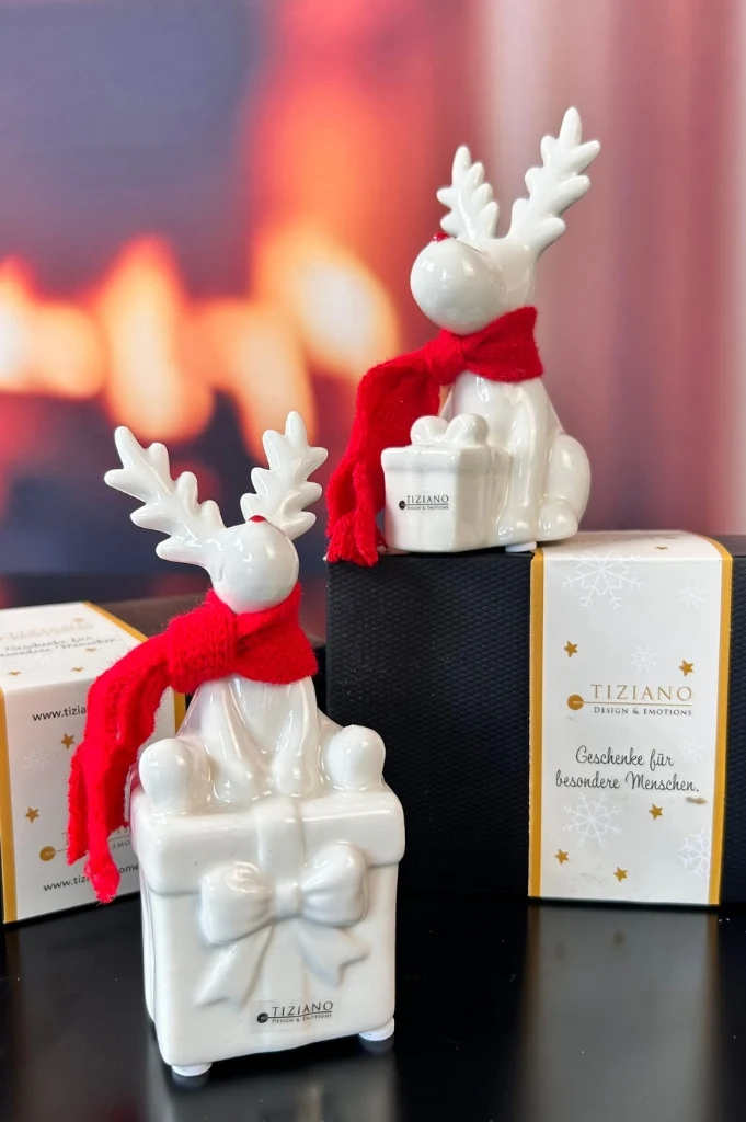 2er Set Rentier Rudolph mit Geschenk creme in Geschenkbox