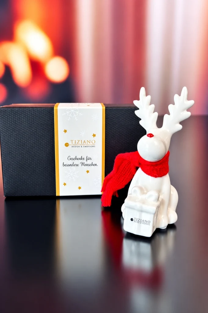 2er Set Rentier Rudolph mit Geschenk creme in Geschenkbox