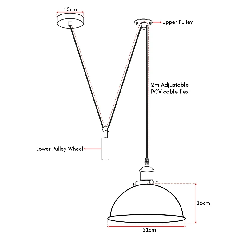 Rustikales Rot Pendelleuchte Ø 21cm Küchen& Esszimmer~3068