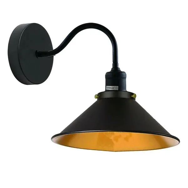 Vintage Stalllampe Messing – Industrie Schwanenhals Wandleuchte E27 ~3260