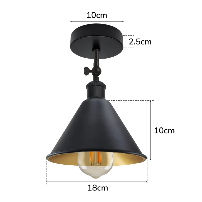 Schwarze Deckenleuchten verstellbar Vintage Deckenlampe~3259
