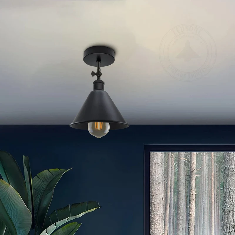 Schwarze Deckenleuchten verstellbar Vintage Deckenlampe~3259