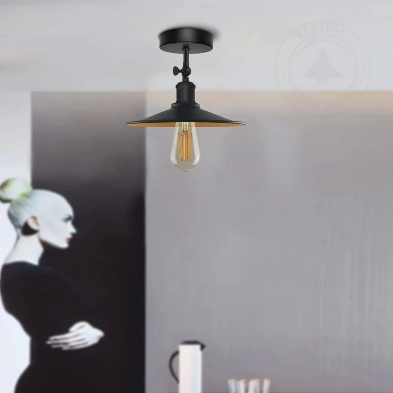 Schwarze Deckenleuchten verstellbar Vintage Deckenlampe~3259