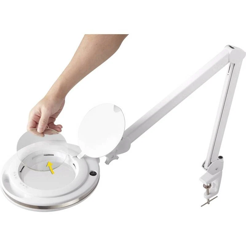 B-Ware Toolcraft Lupenleuchte 127mm 1.75x LED dimmbar Tischklemme Ersatzlinse 820lm