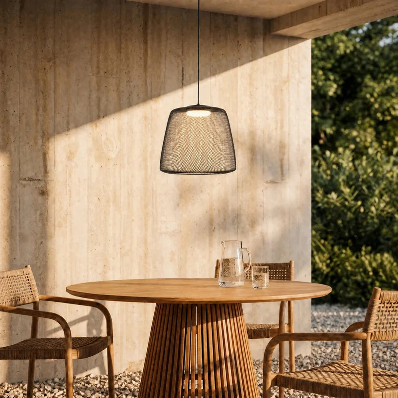 B-Ware Lucande Außenhängelampe Korvyn LED Gartenlampe dimmbar schwarz Ø50cm IP44 3000K