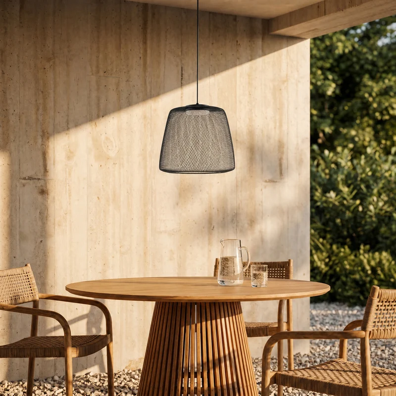B-Ware Lucande Außenhängelampe Korvyn LED Gartenlampe dimmbar schwarz Ø50cm IP44 3000K