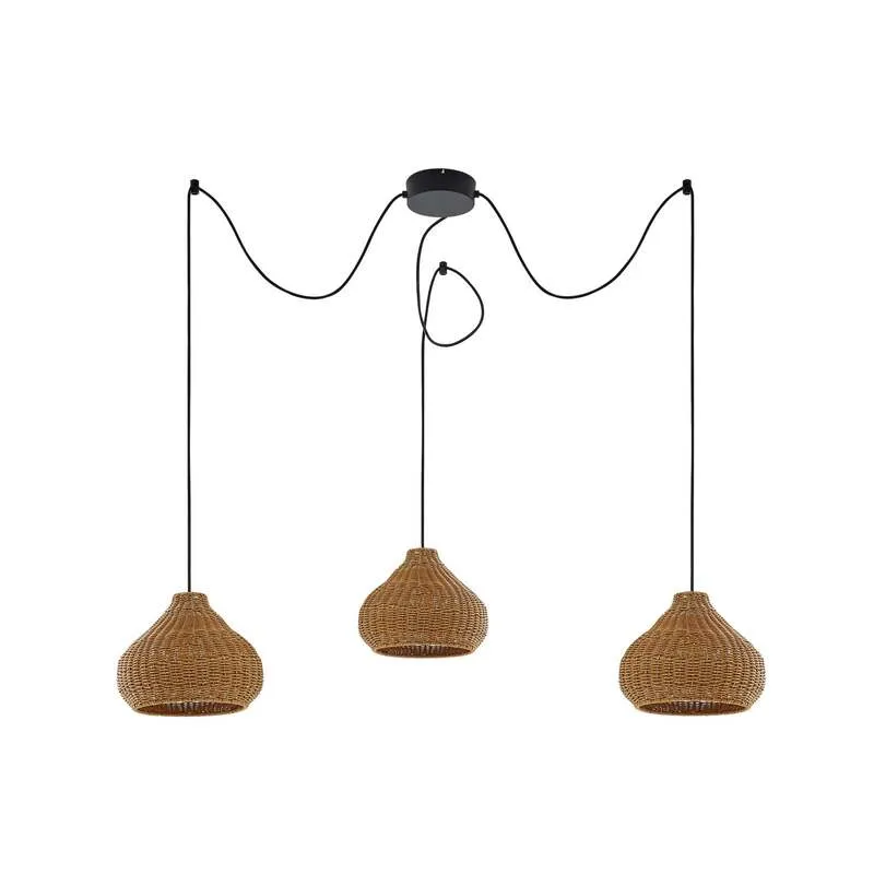 B-Ware Lucande Außenhängelampe Taniola LED Gartenlampe Rattan dimmbar beige IP44