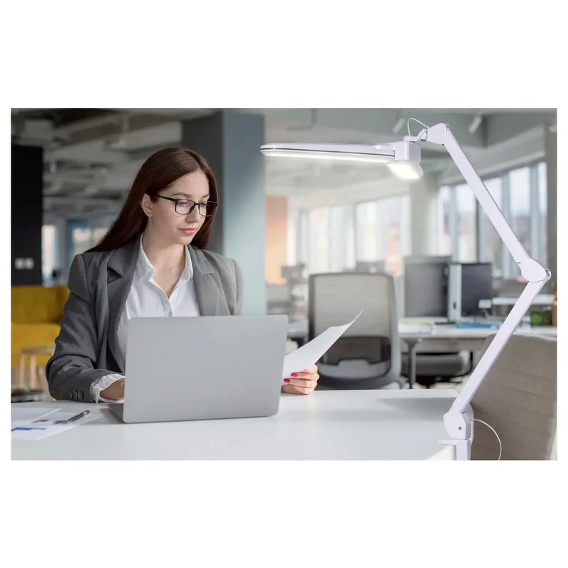 B-Ware Renkforce Klemmleuchte LED RF-7165304 dimmbar 18W warmweiß grau 850x690mm Lampe