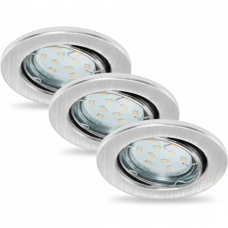LED Einbaustrahler Set 3-flammig FIT – GU10, IP23, Aluminium, schwenkbar