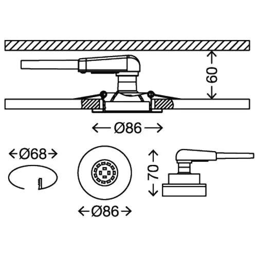 3er Set LED Einbaustrahler Chrom rund schwenkbar GU10 – 68 mm Deckeneinbau inkl. LED