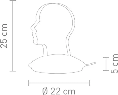 Sompex Head LED-Designlampe – Kopf-Skulptur aus Acrylglas, RGB, mit Fernbedienung