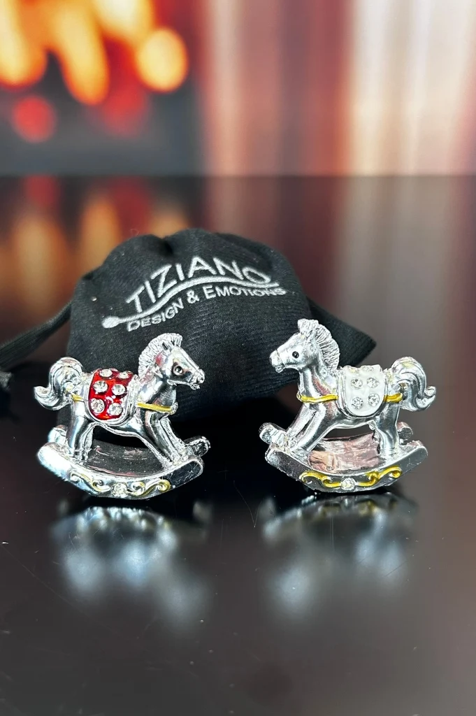 2er Set Deko Schaukelpferd 6cm pearl farbig sortiert