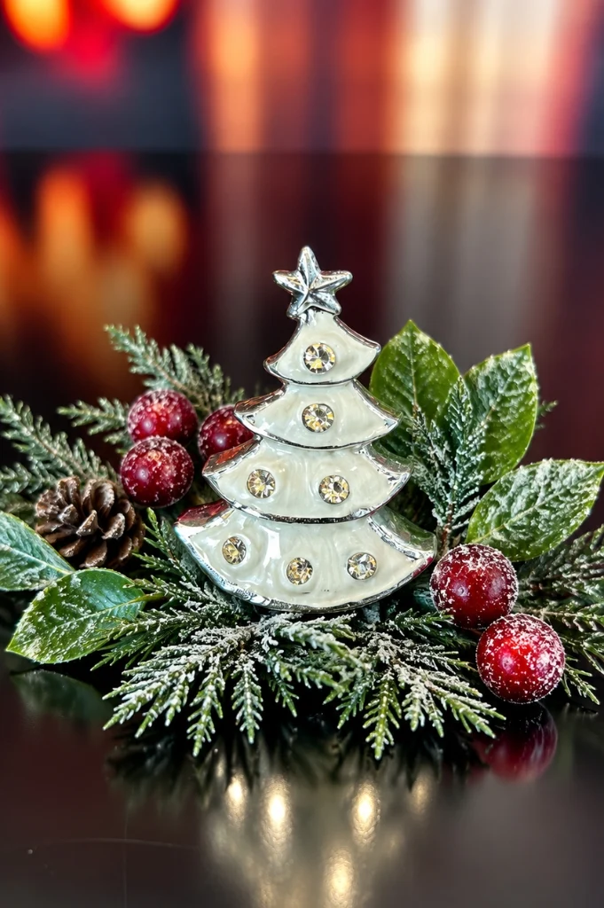 2er Set Deko Weihnachtesbaum pearl farbig sortiert
