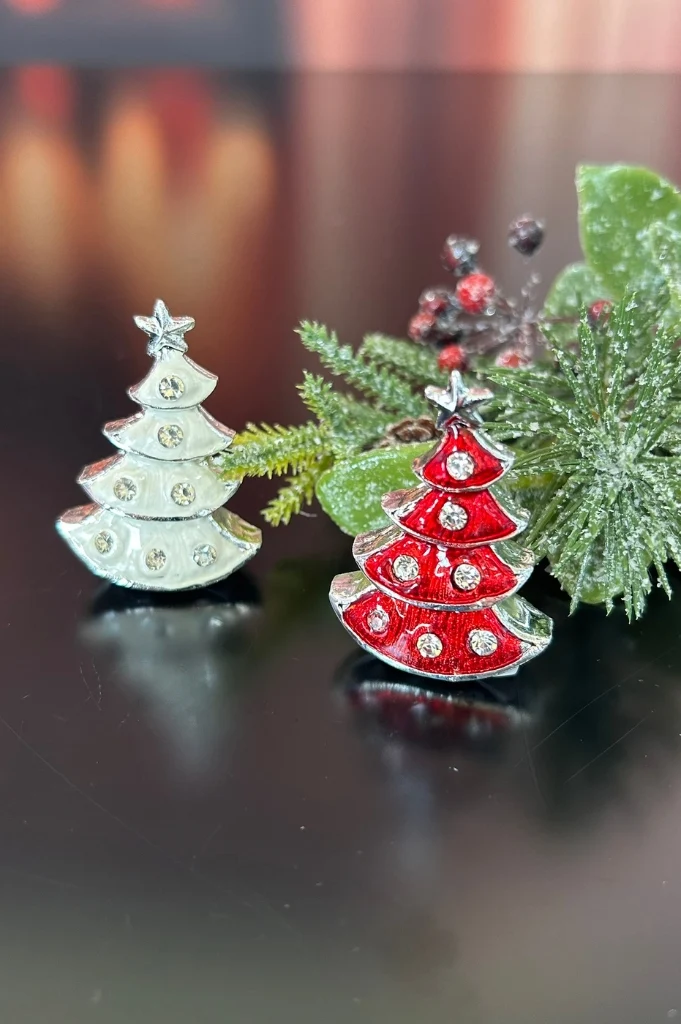 2er Set Deko Weihnachtesbaum pearl farbig sortiert