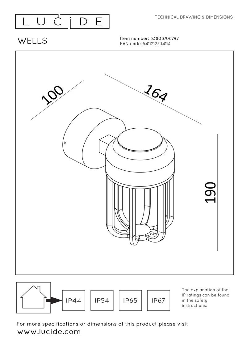 LED-Außenwandleuchte Wells IP54 Rostfarben