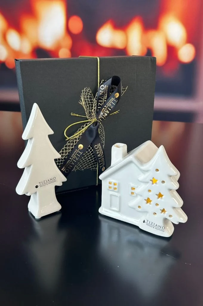 Geschenkbox Baum Adelmo & LED Haus Civorio
