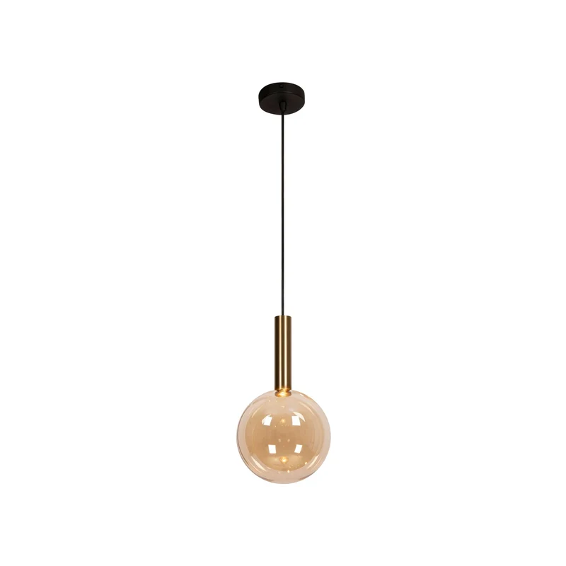 Pendelleuchte Josiane 1-flammig Glas Schwarz, Amber Ø18cm