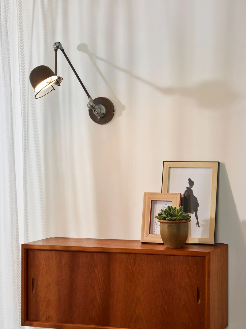 Wandleuchte Honore Retro Rostfarben 68cm drehbar und kippbar
