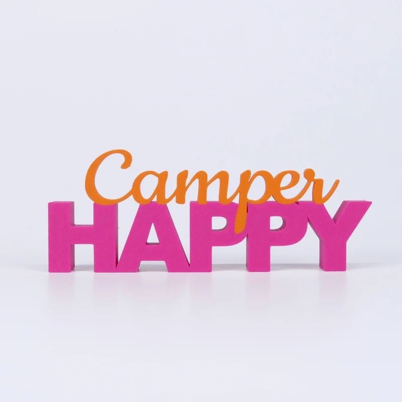 HAPPY Camper Schriftzug Deko 3D Aufsteller