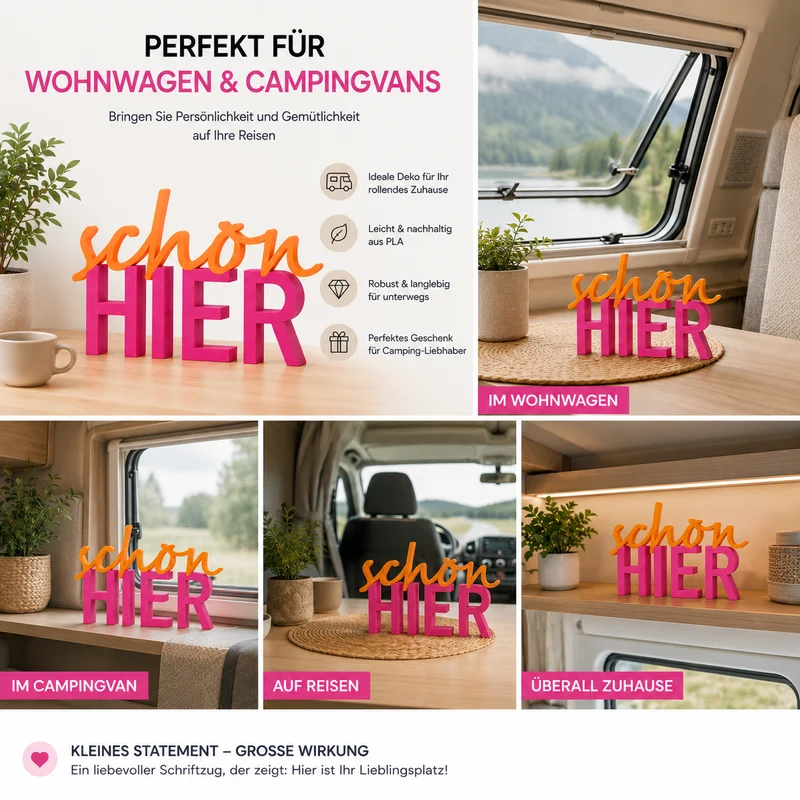 schön HIER Schriftzug Deko 3D Aufsteller