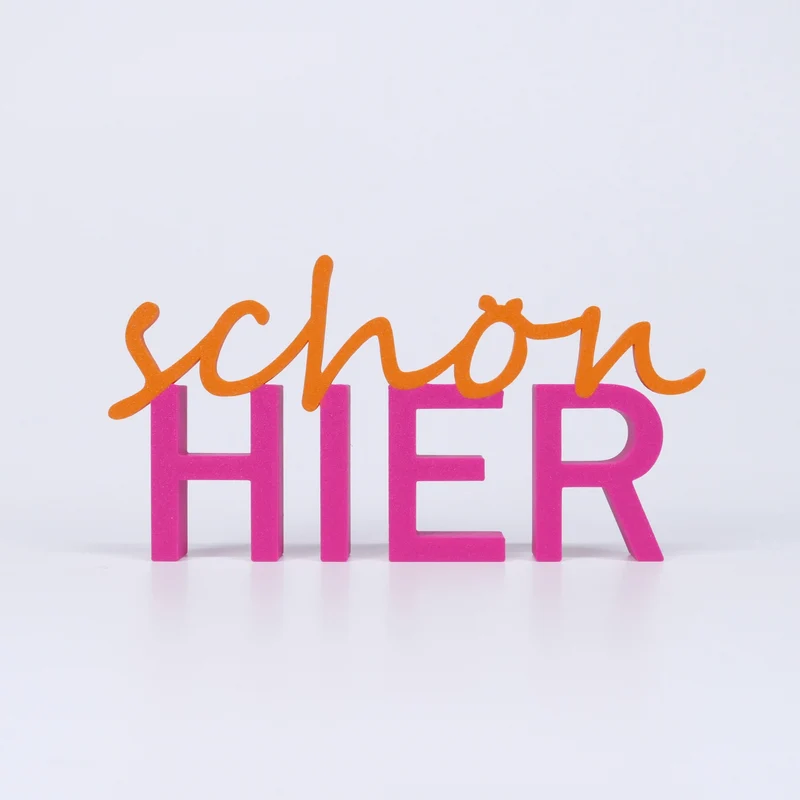 schön HIER Schriftzug Deko 3D Aufsteller