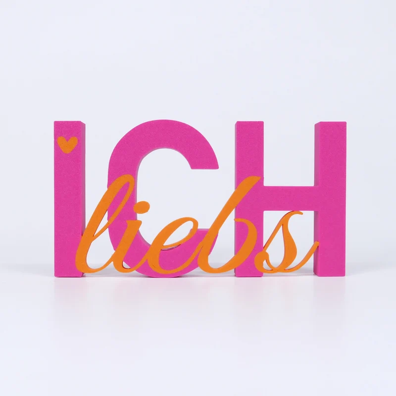 ICH liebs Schriftzug Deko 3D Aufsteller