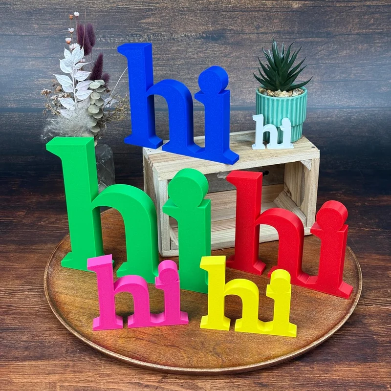 hi Schriftzug Deko 3D Aufsteller