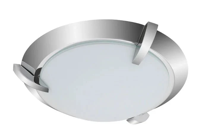 Runde LED Deckenlampe Chrom mit Glas 27 cm 1200 Lm | Briloner