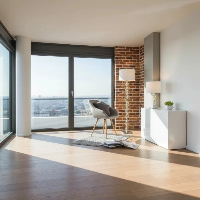 Design Stehlampe JEWEL mit LED-Leuchtdraht & Stoffschirm – Chrom/Weiß von Sompex
