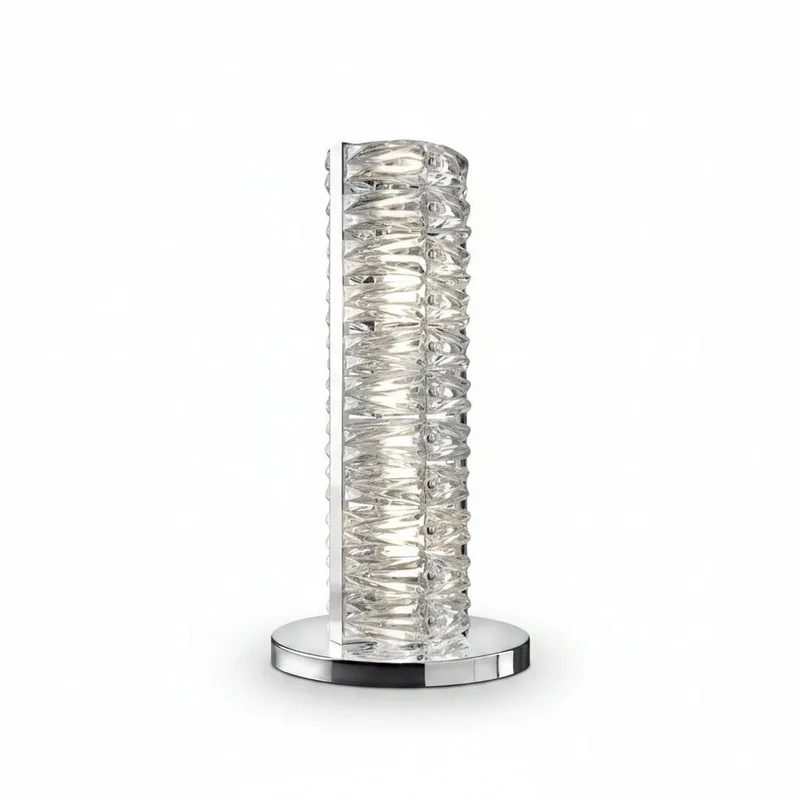 Villeroy & Boch Singapur Tischlampe – facettiertes Kristallglas & Chrom, 50 cm, 3 × E14