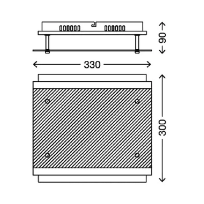 Briloner TELL LED Deckenleuchte 4-flammig GU10 33 × 30 cm