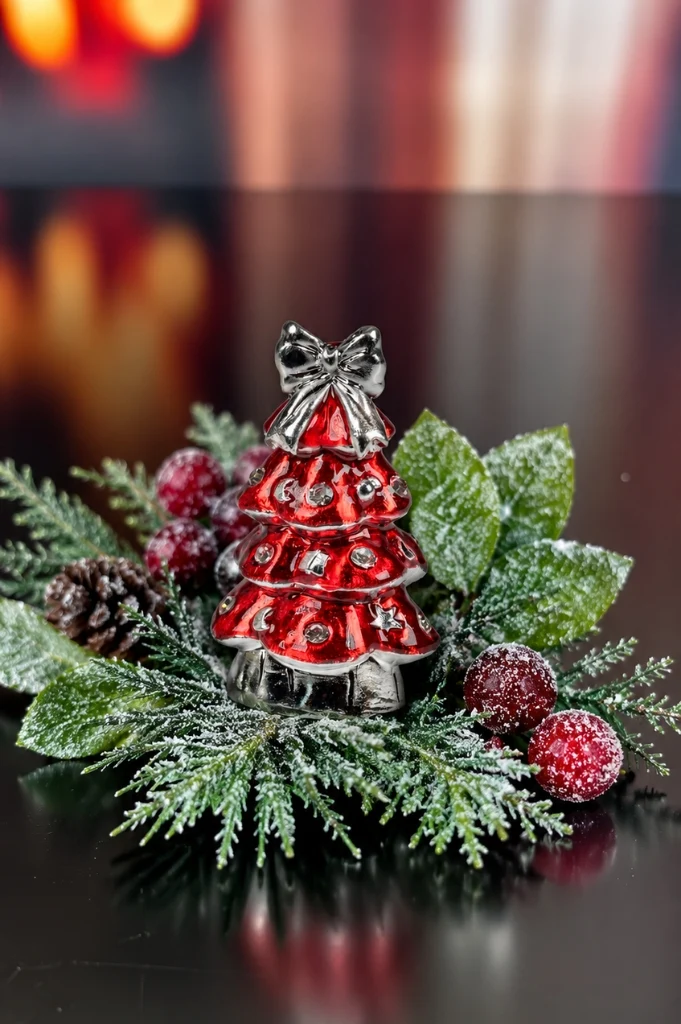 3er Set Deko Baum 7cm pearl farbig sortiert