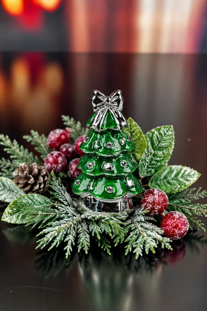 3er Set Deko Baum 7cm pearl farbig sortiert