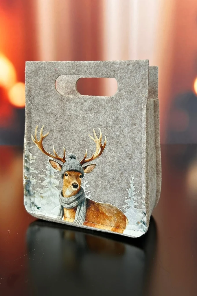 Deko Filztasche mit Hirsch