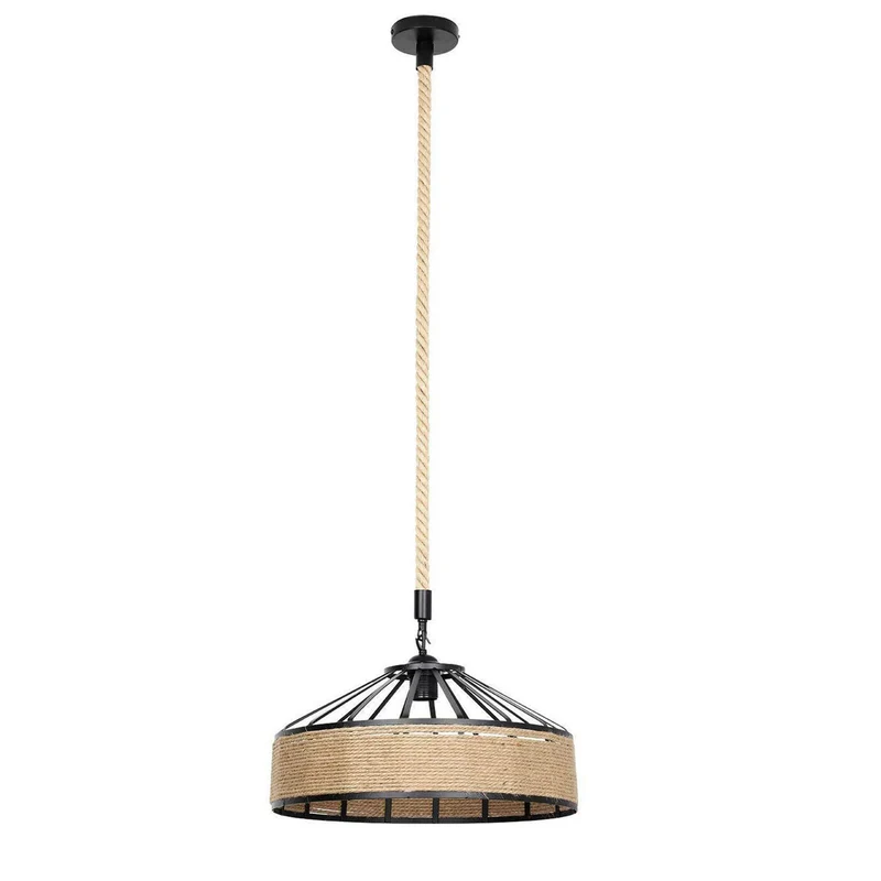 Lustre Plafonnier Suspension corde chanvre Rétro Lampe pour Restaurant
