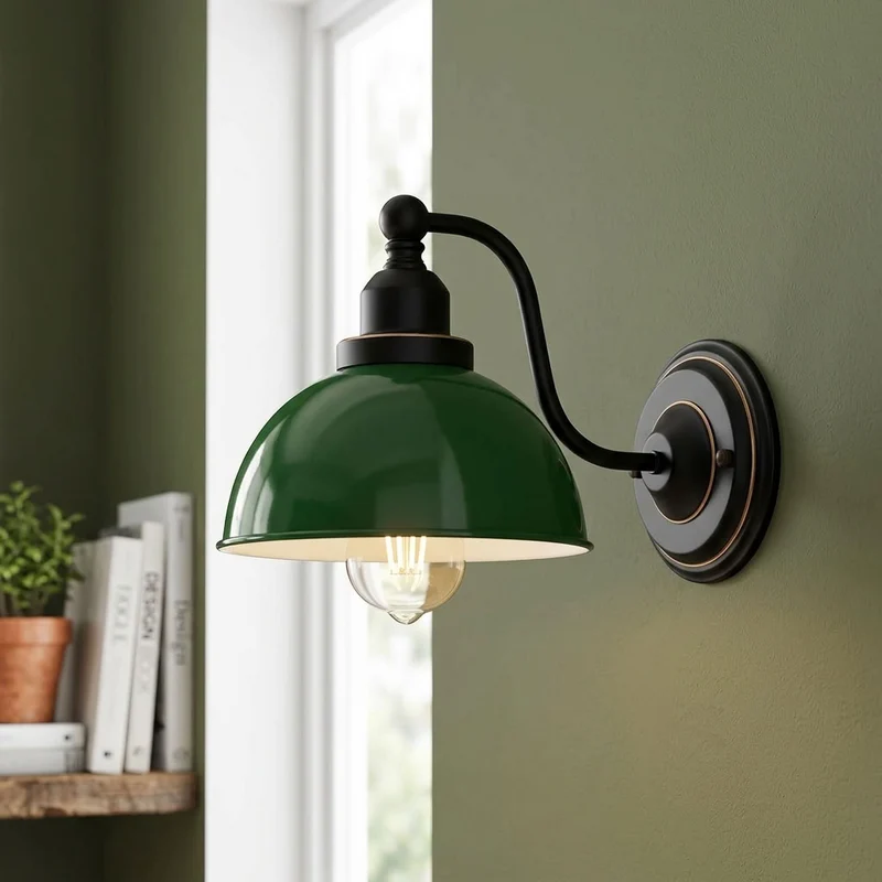 Vintage Farmhouse Wandleuchte – Industrie Wandlampe Bett | Ø 21cm | E27 ~3822
