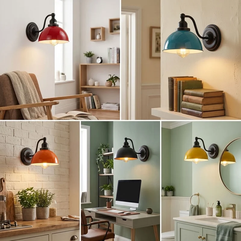 Vintage Farmhouse Wandleuchte – Industrie Wandlampe Bett | Ø 21cm | E27 ~3822