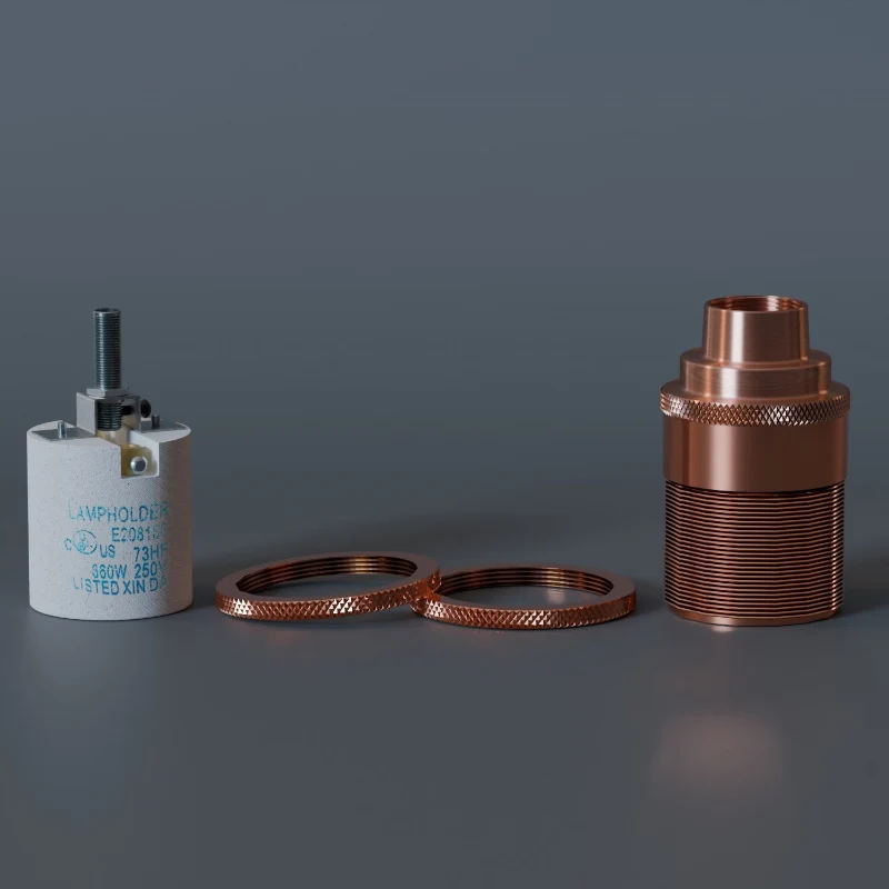E27 Metall-Lampenfassung mit 20mm Gewinde Rohrleuchten ~3198