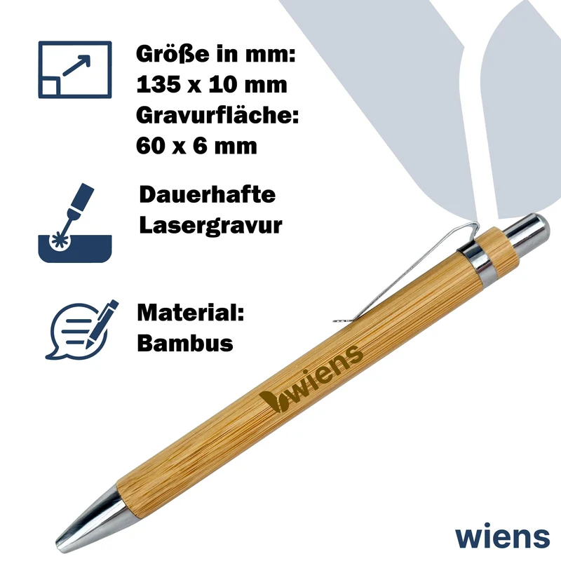 Personalisierter Holz Kugelschreiber mit Gravur