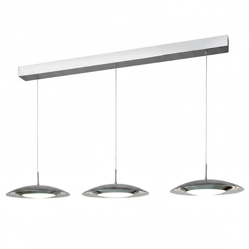 LED Esstischlampe Klaro – 3-flammige Pendelleuchte Nickel matt