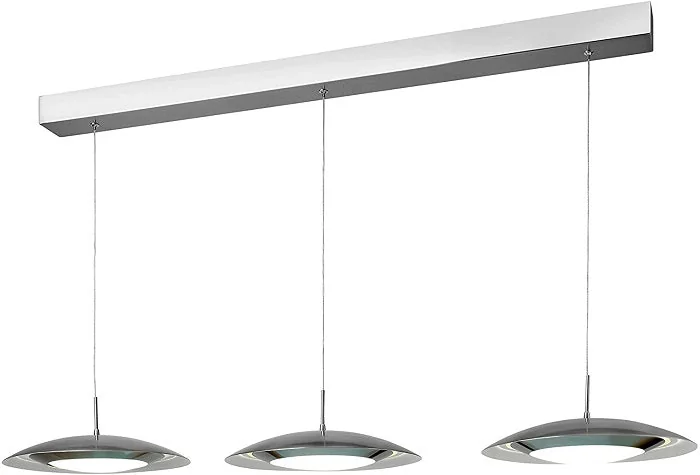 LED Esstischlampe Klaro – 3-flammige Pendelleuchte Nickel matt