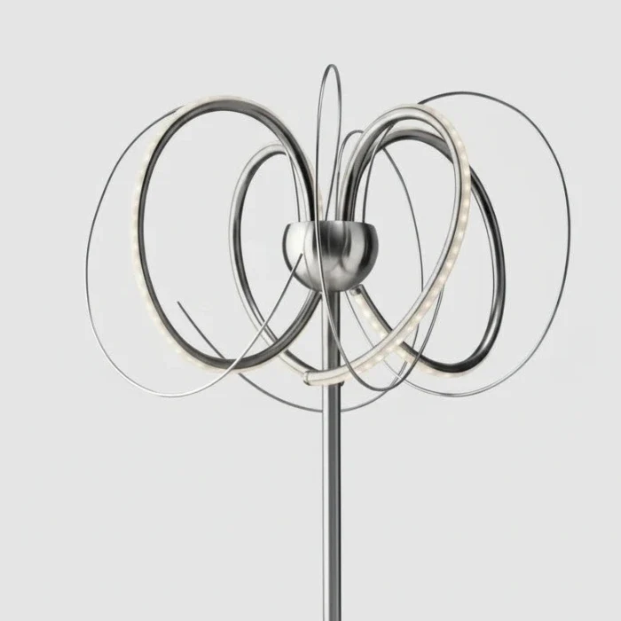 Sompex Apples LED-Tischlampe – geschwungenes Design, silber, 1440 lm, 3-stufig dimmbar