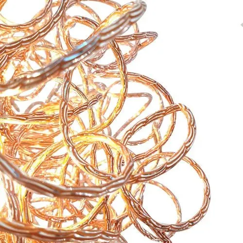 Design Hängelampe Mystic Kugel Ø 60 cm – Draht-Pendelleuchte Kupfer / Rotgold